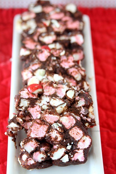 Шоколадное печенье-фадж с маршмеллоу (без выпечки)
